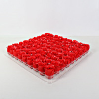 Lot de 81 têtes de roses en savon de 3,5 x 4 cm sans support, pour la Saint-Valentin, les mariages, les fêtes, avec emballage cadeau