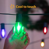 Bombilla de luz LED de Navidad multicolor impermeable E12 Base de candelabro C7 interior/exterior IP65 reemplazo perfecto para exterior interior
