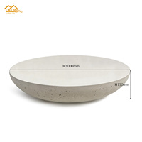 Table basse ronde en béton, style minimaliste, blanche, pour salon, table centrale pour extérieur, hôtel, appartement, jardin, villa, meubles