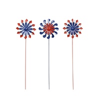 Support de fleurs décoratif Art Déco en fer forgé Rouge Blanc Bleu pour cour, balcon extérieur, jardin, décoration paysagère, à enfouir dans le sol