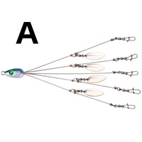 En gros Alabama Rig 22cm Tête de jig métallique Umbrella Rig avec 5 bras, Rig de pêche portable pour la pêche au black-bass en lac, rivière et ruisseau