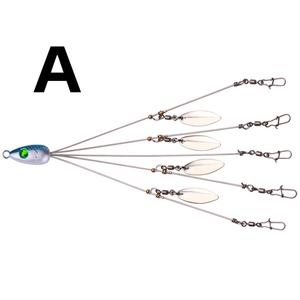En gros Alabama Rig 22cm Tête de jig métallique Umbrella Rig avec 5 bras, Rig de pêche portable pour la pêche au black-bass en lac, rivière et ruisseau - Product Image 5