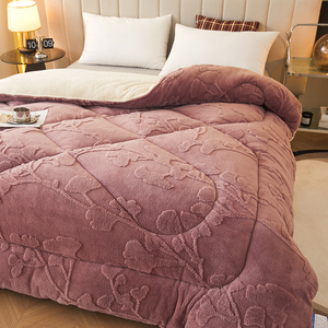 Phong Cách Mới Jacquard Giường Thoải Mái Bộ Đồ Giường Sang Trọng Flannel Quilt Set - Product Image 4