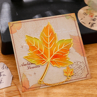 Marque-page en métal Feuille d'érable et Ginkgo, émail doré ajouré, motif feuilles de Phénix et feuilles d'automne, avec pendentif chaîne, papeterie