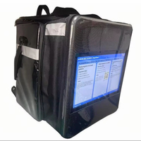 Mochila de fiambrera publicitaria para llevar de 18,5 pulgadas, mochila de cartelera Digital, bolsa de entrega de alimentos LCD para exteriores