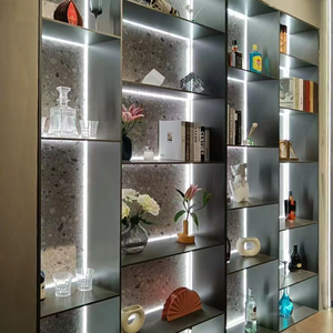 Fabrication de bureau Armoire de classement murale usagée avec <span class=keywords><strong>casier</strong></span> en métal noir Armoire de rangement à tiroirs Grande armoire métallique à cadre en aluminium élevé - Product Image 2