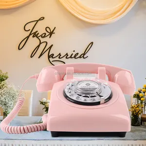 Sabit telefon antika tarzı döner klasik düğün telefon kayıt mesaj ziyaretçi defteri ses ziyaretçi defteri telefonu