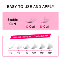 CoMango Extensions de cils préfabriquées à base pointue, éventails lâches 3D/6D/10D/12D/14D/16D, faites à la main, en PBT coréen, faux cils