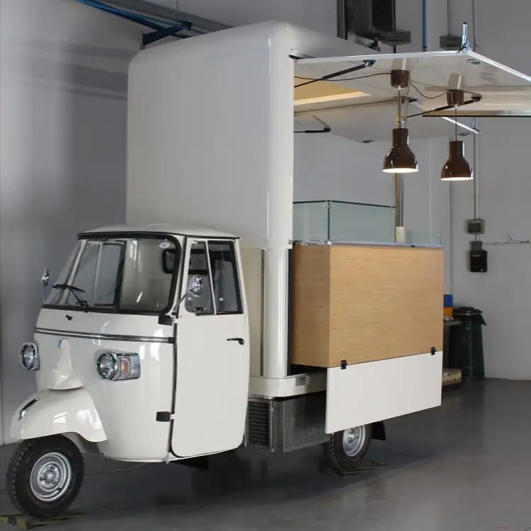 USA standard vintage piaggio ape bar food truck acquisto mobile cibo camion caffè triciclo elettrico Gelato cibo carrelli Gelato