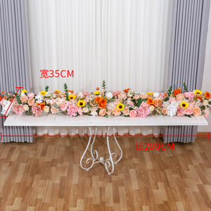 热销手工塑料人造花玫瑰桌旗婚礼中心装饰花拱门2M白色粉色玫瑰母亲节 - Product Image 6