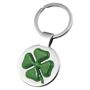 Porte-clés en bois trèfle à quatre feuilles vert - Product Image 3