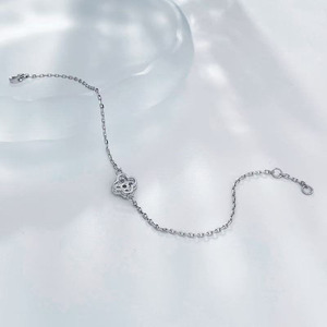 Bracciale Tennis di Lusso Classico Vintage a <span class=keywords><strong>Quadrifoglio</strong></span> in Platino Pt950 con Diamanti Coltivati in Laboratorio, Designer, per Donna, Vendita all'Ingrosso - Product Image 4