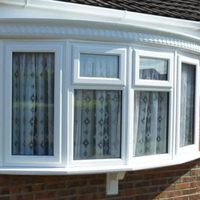 Ventanas Upvc de vinilo de estilo americano, ventanas abatibles, tamaño personalizado, ventanas acristaladas, directo de fábrica