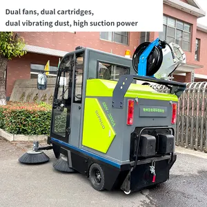 Factory Price Supnuo SBN-2000AC Road sweeper with fog cannon and high pressure water gun battery-powered floor sweeper