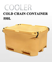Glacière portable moderne 550L rotomoulée à isolation thermique, avec panneau solaire, pour stockage de glace sèche, construction robuste, logo personnalisé