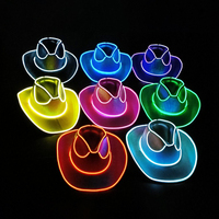Lustiger LED-Neon-Kunststoff-Mini-Cowboyhut Leuchtender Haustierhut für Halloween, Weihnachten, Hochzeiten, Geburtstagsfeiern - Sehr Beliebt