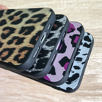 Coque de luxe en TPU souple motif grain léopard pour téléphone portable iPhone 12 Pro MAX finition mate antichoc Compatible 15Pro modèle 17