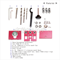 Guide de perçage pour goujons en bois, kit de forets, outil de positionnement pour la menuiserie et la charpenterie