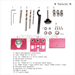 Kit di Punte per Trapano con Guida per Fori in Legno, Strumento di Posizionamento per Falegnameria - Product Image 6