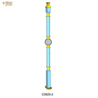 MEIGU C0825-2 Colonne de garde-corps d'escalier en aluminium et cristal de style moderne, à montage au sol, élégante et décorative, pour balcon, terrasse et intérieur