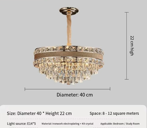 Modern Luxury Gold Iron Crystal Chandelier New <strong>Hanging</strong> for Entrance Hall LivingRoom Store Villa Home Room Decor Pendant Lamp - Product Image 6