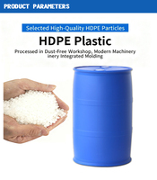 Fûts en plastique HDPE recyclables bleus de 200 litres à double anneau pour le stockage et l'emballage de l'eau