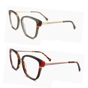 Chất lượng hàng đầu sang trọng phụ nữ quang Khung nhà máy tùy chỉnh acetate + kim loại Kính mắt khung Cat Eye kính theo toa khung - Product Image 5