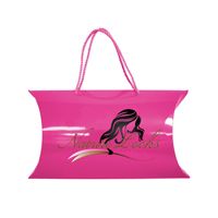 Boîtes à coussin en papier cartonné pour emballage cadeau, personnalisées avec logo, pour extensions de cheveux humains de luxe, tissage de perruques, blanches ou kraft