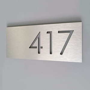 <span class=keywords><strong>Lettres</strong></span> et chiffres d'adresse personnalisés No Led Apartment Number Aluminum Metal Gate Sign - Product Image 1