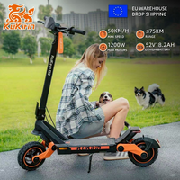 Trottinette à deux roues Kugookirin G3 avec suspension intégrale, moteur 52v 18.2Ah 1200W, pliable, étanche, électronique, haute vitesse pour adultes