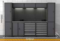 Banc de travail robuste autoportant en acier RW avec tiroirs, personnalisable, pour garage et atelier