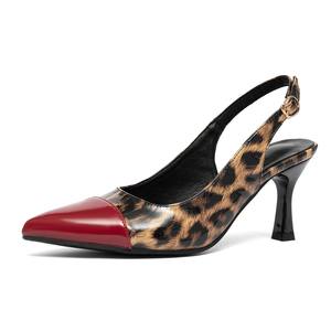 Zapatos de tacón alto minimalistas de cuero genuino de lujo para mujer, diseño simple, zapatos de tacón de aguja para reuniones de negocios, trabajo de oficina, viajes diarios - Product Image 5