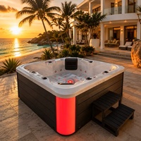 Jacuzzi de Lujo para 5 Personas, Personalizado, para Hotel, Villa, Jardín, Bañera de Hidromasaje Exterior con Sistema Balboa