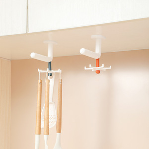 Time Machine Wall Mount <b>Hook</b> Set 6 Claw Rotating Multifunctional No Drill Adhesive <b>Kitchen</b> Storage - Product Image 4