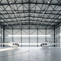 Hangar de stockage d'avions à grande porte coulissante, construction modulaire en acier économique pour charges lourdes
