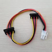Cable de Alimentación Adaptador de Disco Duro Serial ATA SATA de 4 Pines a 2 Puertos para Placa Base ATX, para Lenovo IPC y Controlador Fiscal, 18AWG