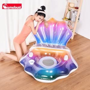 Samebust Seashell <b>Inflatable</b> Lounger Rainbow Color PVC <b>Floating</b> Seat For Pool Beach Relaxation - Product Image 1