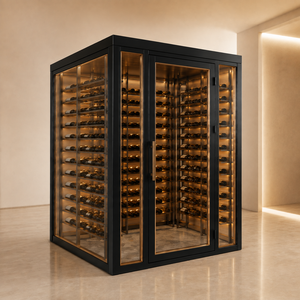 Custom <b>Black</b> Walk in Wine Cellar Glass Door Led Display Storage <b>Cabinet</b> for Home Hotel Bar Jg002 Luxury Walk in Wine Cellar - Product Image 3