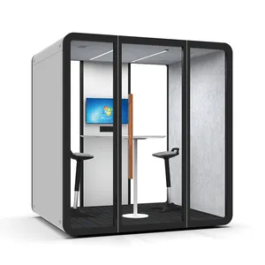 Pod rapat kantor kedap suara Prefab dalam ruangan taman kerja Hotel Privasi dapat bergerak