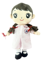 Boneka Plush Seragam Sekolah Kustom OEM untuk Anak Perempuan, Pakaian Sekolah Eksklusif yang Dapat Dilepas, Logo Kustom, Boneka Manusia Isi Dakron, Grosir