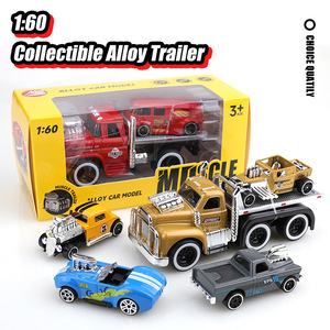 Modellino di Pickup <span class=keywords><strong>in</strong></span> Scala 1:60, Auto Giocattolo con Rimorchio, Serie di Auto Classiche <span class=keywords><strong>in</strong></span> Metallo Retro - Product Image 3