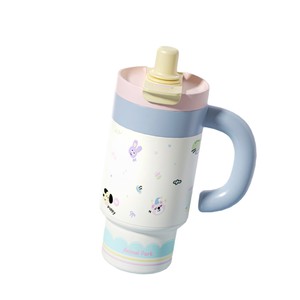 Nuevo Vaso Térmico de Doble Bebida de Diseño Superior, Termo de Acero Inoxidable 316, Asa Portátil Apta para Automóvil con Pajita, Vaso para Automóvil - Product Image 1