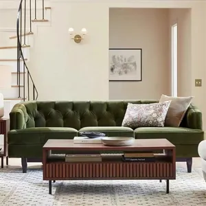 Фабричный изготовленный на заказ Американский тканевый диван небольшой диван для гостиной из массива дерева Одноместный Комплект из трех наборов для гостиничного кафе-бара