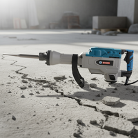 Martillo Demoledor Eléctrico Industrial de 1500W, Martillo Perforador SDS Max, Martillo Demoledor de Alta Resistencia, Martillo de Impacto para Concreto
