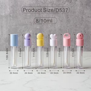 KJ Grande Baguette Applicateur Ronde 4ml 6ml 10ml Bouteille de <span class=keywords><strong>Regard</strong></span> à Lèvres Logo Personnalisé Cosmétique Grand Pinceau Brillant à Lèvres Tube Conteneur de Teinte à Lèvres - Product Image 3