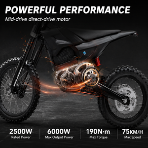 Vélo électrique tout-terrain à moteur central étanche IPX6 avec batterie au lithium 72V 25AH et moteur 2500W <span class=keywords><strong>pour</strong></span> adultes, idéal <span class=keywords><strong>pour</strong></span> les aventures extrêmes hors <span class=keywords><strong>route</strong></span> - Product Image 4