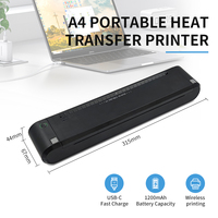 Imprimante de poche sans encre sans fil du fabricant, format A4, mini imprimante thermique A4 à transfert thermique avec ruban carbone