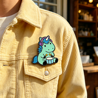 Promotion : Pins en émail licorne, en métal, pour les amateurs de musique, badges décoratifs, cadeaux, personnalisables avec LOGO, design animal, épingles de revers scintillantes, vente en gros