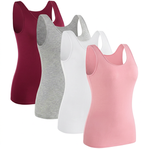 Camiseta sin mangas para mujer, de punto, color liso, cuello redondo, informal, transpirable, de elastano y poliéster, sin mangas, largo regular - Product Image 1