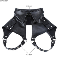 Masque de fête en cuir PU sexy à capuche unisexe en latex, accessoire d'Halloween pour hommes et femmes, cosplay, flirt, queue de cheval, ceinture de poitrine, couvre-chef